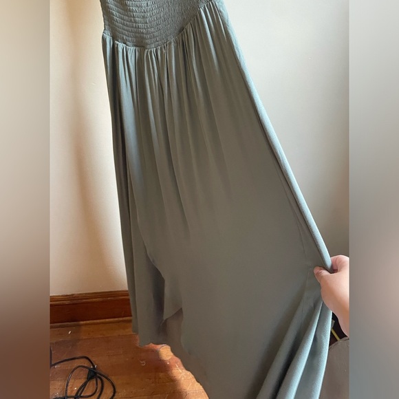 Young Fabulous & Broke Frida Green Smocked Off The Shoulder Maxi Dress Medium - Picture 5 of 11
